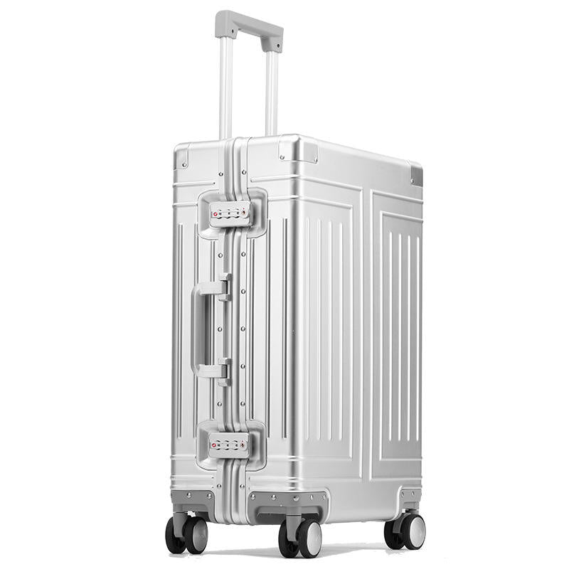 New 20-Inch All-Aluminum-Magnesium Alloy Boarding Trolley Suitcase Spinner Female-friendly One-Piece 24-Inch Suitcase