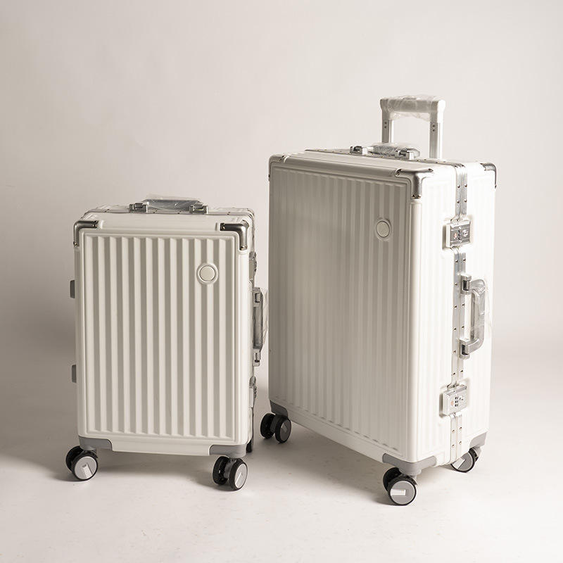 German PC Material 20 24 Inch Aluminum Frame Suitcase Red Silver Light Green High Quality Travel Luggage