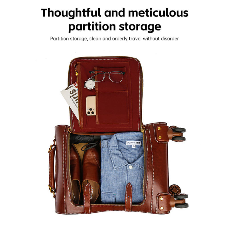 Best Genuine Leather Suitcases Travelling Bags Large Suitcase With Spinner Wheels Suitcase Carry-Ons Travel Luggage for Outdoors