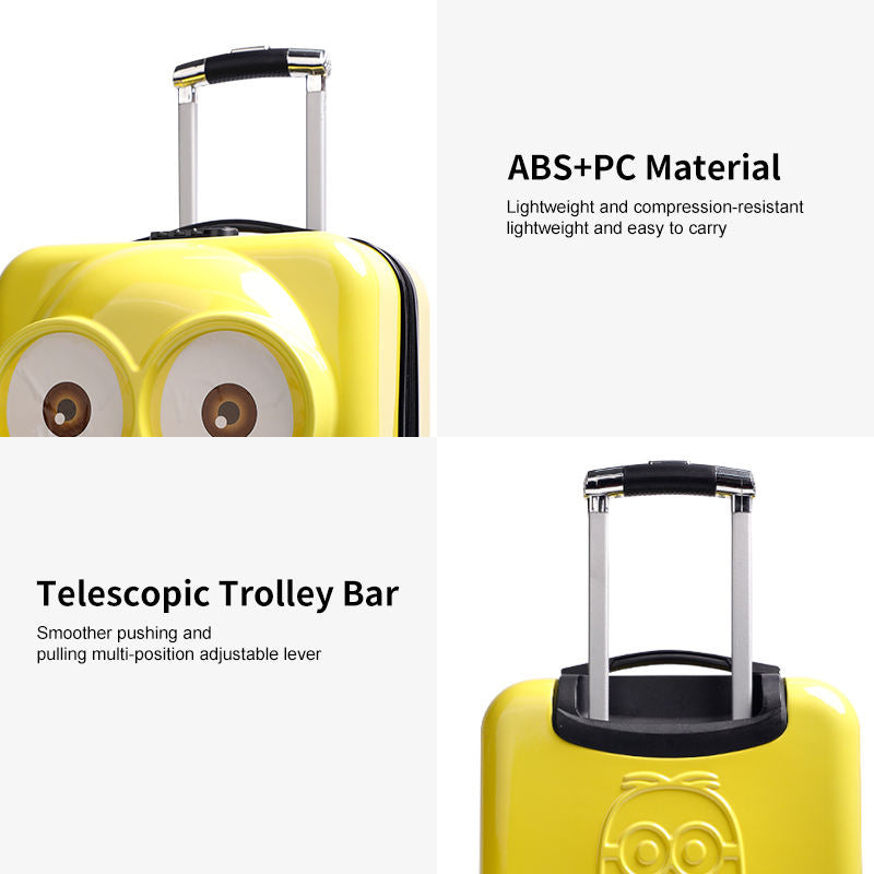 16-Inch Small Lightweight Luggage for Children PC Material Mini School Travel Suitcase with Spinner Caster Password Box Kids