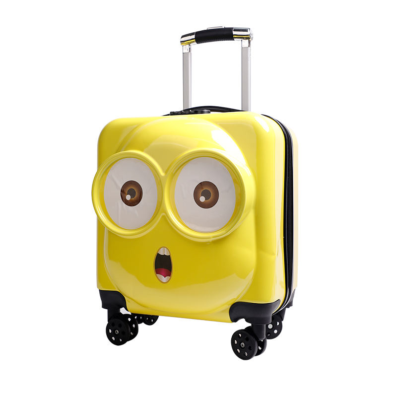 16-Inch Small Lightweight Luggage for Children PC Material Mini School Travel Suitcase with Spinner Caster Password Box Kids