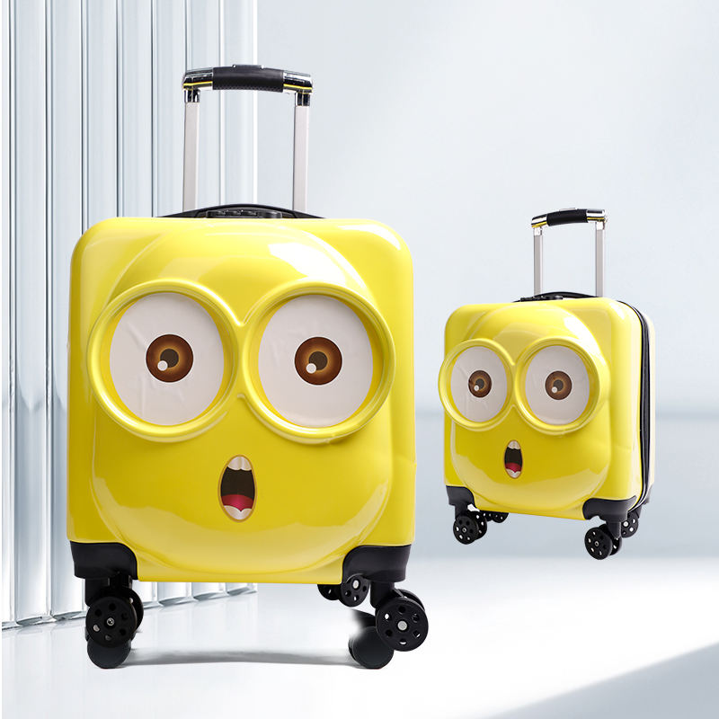 16-Inch Small Lightweight Luggage for Children PC Material Mini School Travel Suitcase with Spinner Caster Password Box Kids