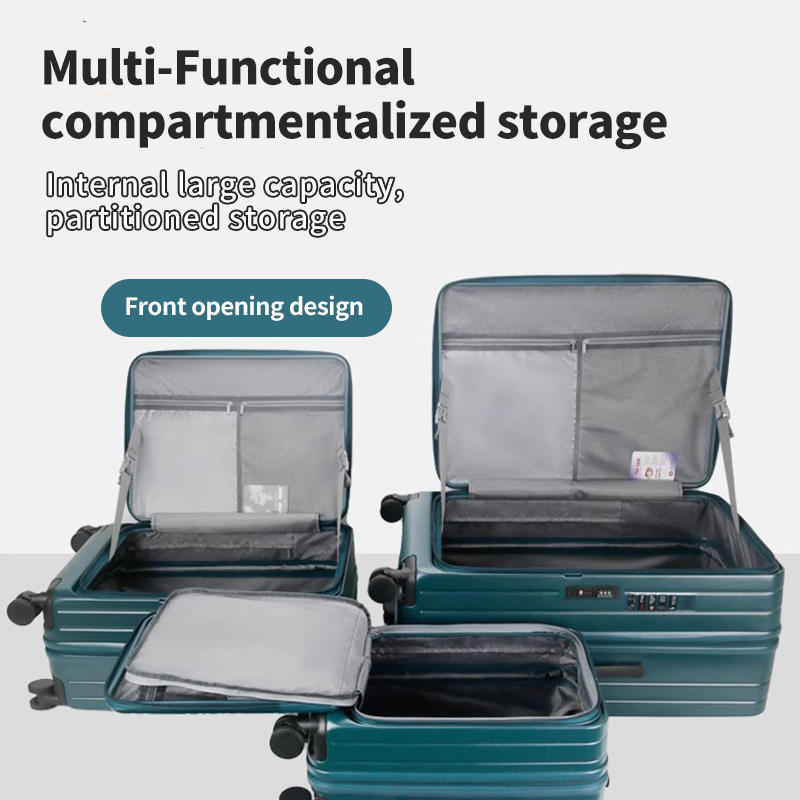 Wholesale Price Green Expansion Large Capacity Three-piece Suitcase Travel Trolley Hand Carry on Travel Luggage 20 24 28inch Set