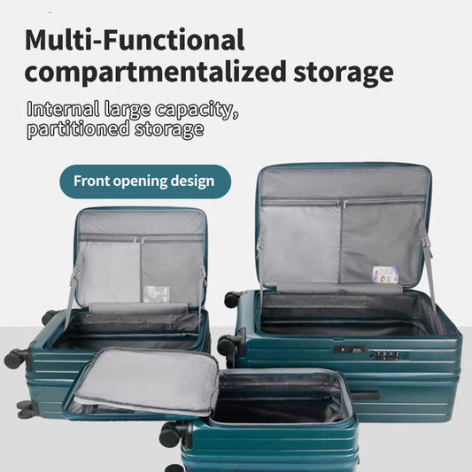 Wholesale Price Green Expansion Large Capacity Three-piece Suitcase Travel Trolley Hand Carry on Travel Luggage 20 24 28inch Set