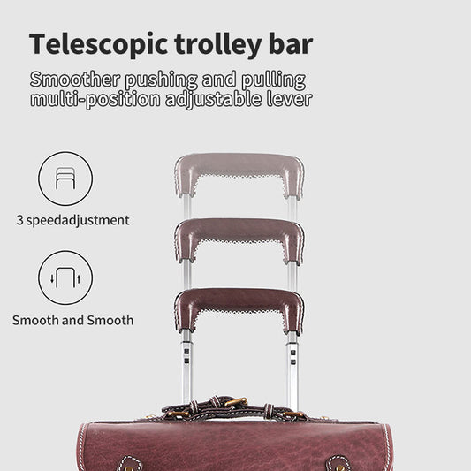 High-end Genuine Leather Suitcase Gift European American Best-selling Style Iightweight Portable Trolley Luggage