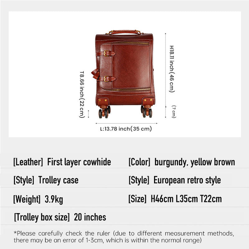 Best Genuine Leather Suitcases Travelling Bags Large Suitcase With Spinner Wheels Suitcase Carry-Ons Travel Luggage for Outdoors