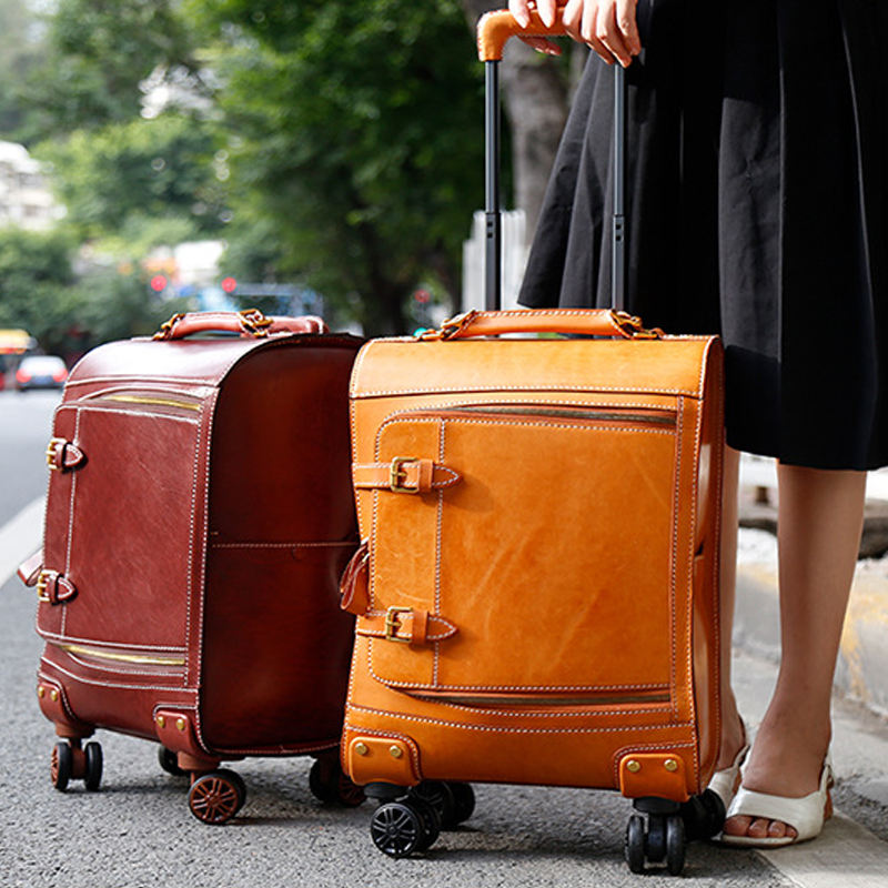 Best Genuine Leather Suitcases Travelling Bags Large Suitcase With Spinner Wheels Suitcase Carry-Ons Travel Luggage for Outdoors