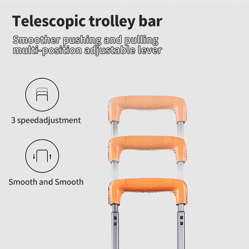 22 Inch Trolley Suitcase with Universal Wheels Large Capacity Business Boarding Case Leather Suitcase