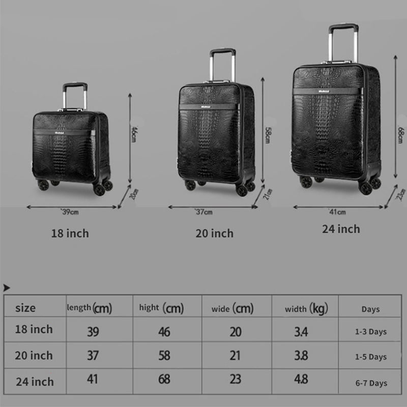 2024 Luxury Designer Custom Print Trolley PVC Leather Travelling Bags Sets Travel Leather pilot Bags Suitcases Luggage