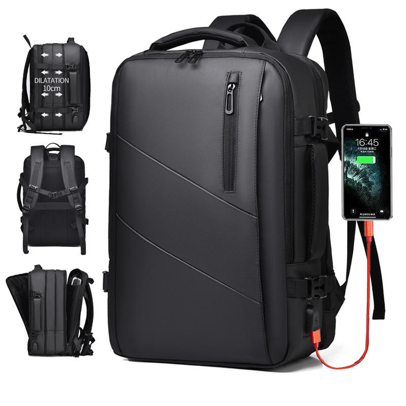 18 Inch Expandable Waterproof Travel Backpacks Men Business Laptop Backpack With Valve Vacuum Compression Backpack